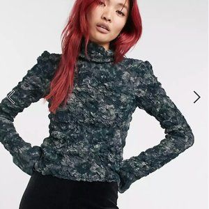 NWOT & Other Stories Smocked High Collar Top size 0